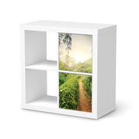 Klebefolie für Möbel Green Tea Fields - IKEA Expedit Regal 2 Türen Hoch - weiss