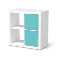 Klebefolie für Möbel Türkisgrün Light - IKEA Expedit Regal 2 Türen Hoch - weiss