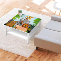Klebefolie für Möbel Wild Animals - IKEA Hemnes Couchtisch 90x90 cm - Kinderzimmer