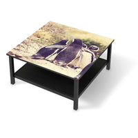 Klebefolie für Möbel Pingu Friendship - IKEA Hemnes Couchtisch 90x90 cm - schwarz