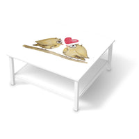 Klebefolie für Möbel 2 kleine Eulen - IKEA Hemnes Couchtisch 90x90 cm - weiss