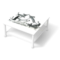 Klebefolie für Möbel Akrobaten Dackel - IKEA Hemnes Couchtisch 90x90 cm - weiss