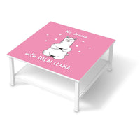 Klebefolie für Möbel Dalai Llama - IKEA Hemnes Couchtisch 90x90 cm - weiss