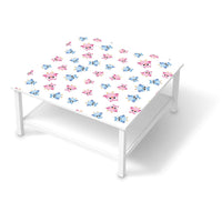 Klebefolie für Möbel Eulenparty - IKEA Hemnes Couchtisch 90x90 cm - weiss