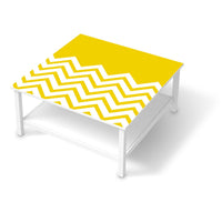 Klebefolie für Möbel Gelbe Zacken - IKEA Hemnes Couchtisch 90x90 cm - weiss