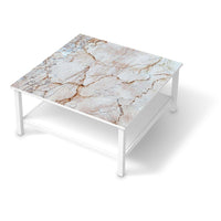 Klebefolie für Möbel Marmor rosa - IKEA Hemnes Couchtisch 90x90 cm - weiss