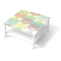 Klebefolie für Möbel Melitta Pastell Geometrie - IKEA Hemnes Couchtisch 90x90 cm - weiss