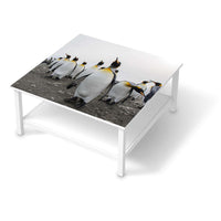 Klebefolie für Möbel Penguin Family - IKEA Hemnes Couchtisch 90x90 cm - weiss