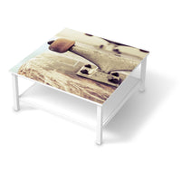 Klebefolie für Möbel Skateboard - IKEA Hemnes Couchtisch 90x90 cm - weiss