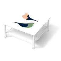 Klebefolie für Möbel Vintage Vögel - IKEA Hemnes Couchtisch 90x90 cm - weiss