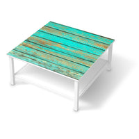 Klebefolie für Möbel Wooden Aqua - IKEA Hemnes Couchtisch 90x90 cm - weiss