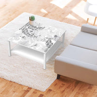 Klebefolie für Möbel Florals Plain 2 - IKEA Hemnes Couchtisch 90x90 cm - Wohnzimmer