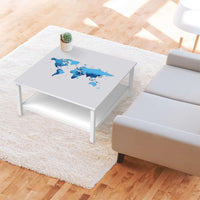 Klebefolie für Möbel Politische Weltkarte - IKEA Hemnes Couchtisch 90x90 cm - Wohnzimmer