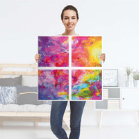 Klebefolie für Möbel Abstract Watercolor - IKEA Kallax Regal 4 Türen - Folie