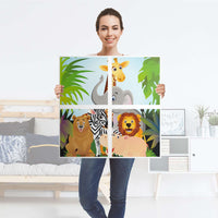 Klebefolie für Möbel Wild Animals - IKEA Kallax Regal 4 Türen - Folie
