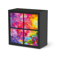 Klebefolie für Möbel Abstract Watercolor - IKEA Kallax Regal 4 Türen - schwarz