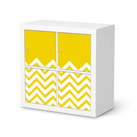 Klebefolie für Möbel Gelbe Zacken - IKEA Kallax Regal 4 Türen  - weiss