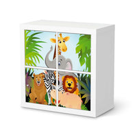 Klebefolie für Möbel Wild Animals - IKEA Kallax Regal 4 Türen - weiss