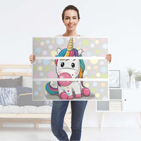 Klebefolie für Möbel Rainbow das Einhorn - IKEA Malm Kommode 3 Schubladen - Folie