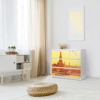 Klebefolie für Möbel Bangkok Sunset - IKEA Malm Kommode 3 Schubladen - Schlafzimmer
