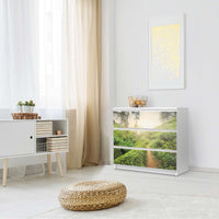 Klebefolie für Möbel Green Tea Fields - IKEA Malm Kommode 3 Schubladen - Schlafzimmer