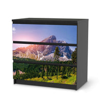 Klebefolie für Möbel Alpenblick - IKEA Malm Kommode 3 Schubladen - schwarz