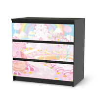 Klebefolie für Möbel Candyland - IKEA Malm Kommode 3 Schubladen - schwarz