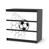 Klebefolie für Möbel Eingenetzt - IKEA Malm Kommode 3 Schubladen - schwarz