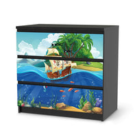 Klebefolie für Möbel Pirates - IKEA Malm Kommode 3 Schubladen - schwarz