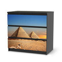 Klebefolie für Möbel Pyramids - IKEA Malm Kommode 3 Schubladen - schwarz