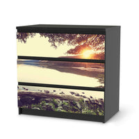 Klebefolie für Möbel Seaside Dreams - IKEA Malm Kommode 3 Schubladen - schwarz