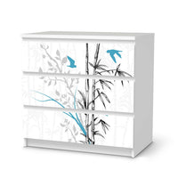 Klebefolie für Möbel Bamboo 1 - IKEA Malm Kommode 3 Schubladen - weiss
