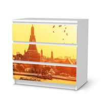 Klebefolie für Möbel Bangkok Sunset - IKEA Malm Kommode 3 Schubladen - weiss