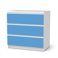 Klebefolie für Möbel Blau Light - IKEA Malm Kommode 3 Schubladen - weiss