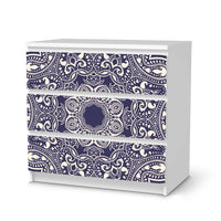 Klebefolie für Möbel Blue Mandala - IKEA Malm Kommode 3 Schubladen - weiss