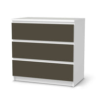 Klebefolie für Möbel Braungrau Dark - IKEA Malm Kommode 3 Schubladen - weiss