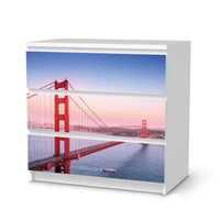 Klebefolie für Möbel Golden Gate - IKEA Malm Kommode 3 Schubladen - weiss