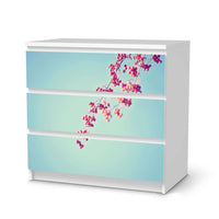 Klebefolie für Möbel Ikebana für Anfänger - IKEA Malm Kommode 3 Schubladen - weiss
