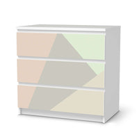 Klebefolie für Möbel Pastell Geometrik - IKEA Malm Kommode 3 Schubladen - weiss