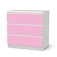 Klebefolie für Möbel Pink Light - IKEA Malm Kommode 3 Schubladen - weiss