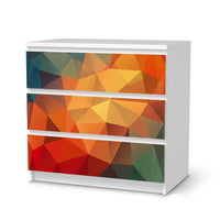 Klebefolie für Möbel Polygon - IKEA Malm Kommode 3 Schubladen - weiss