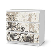 Klebefolie für Möbel Styleful Vintage 1 - IKEA Malm Kommode 3 Schubladen - weiss