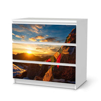 Klebefolie für Möbel Tibet - IKEA Malm Kommode 3 Schubladen - weiss