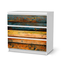 Klebefolie für Möbel Wooden - IKEA Malm Kommode 3 Schubladen - weiss