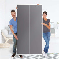 Klebefolie für Möbel Grau Light - IKEA Pax Schrank 201 cm Höhe - 2 Türen - Folie