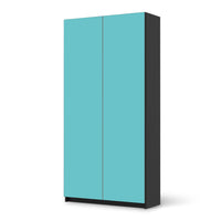 Klebefolie für Möbel Türkisgrün Light - IKEA Pax Schrank 201 cm Höhe - 2 Türen - schwarz