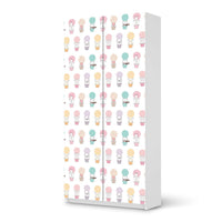 Klebefolie für Möbel Flying Animals - IKEA Pax Schrank 201 cm Höhe - 2 Türen - weiss