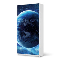 Klebefolie für Möbel Planet Blue - IKEA Pax Schrank 201 cm Höhe - 2 Türen - weiss