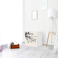 Klebefolie für Möbel Tree and Birds 1 - IKEA Stuva / Fritids Kommode - 2 Schubladen - Kinderzimmer