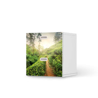 Klebefolie für Möbel Green Tea Fields - IKEA Stuva / Fritids Kommode - 2 Schubladen - weiss